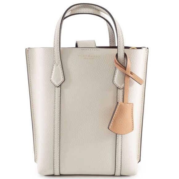 Tory Burch Perry Mini Tote Bag Leather New Ivory Handbag